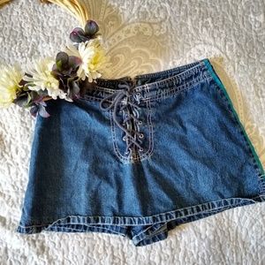 Vintage Jordache Laceup Racing Stripe Skort